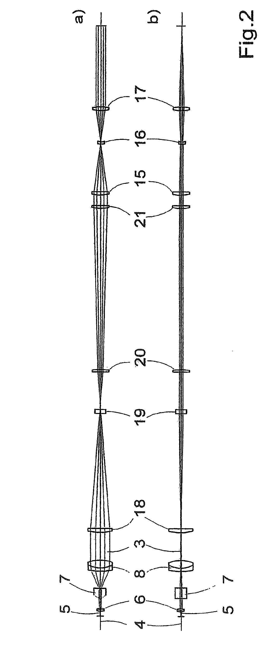 Optical arrangement for the production of a light-sheet