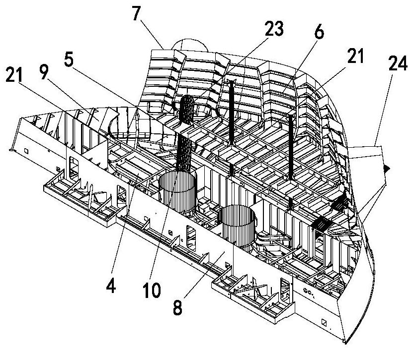 Method for preassembling anchor chock and hawse pipe in segmented mode