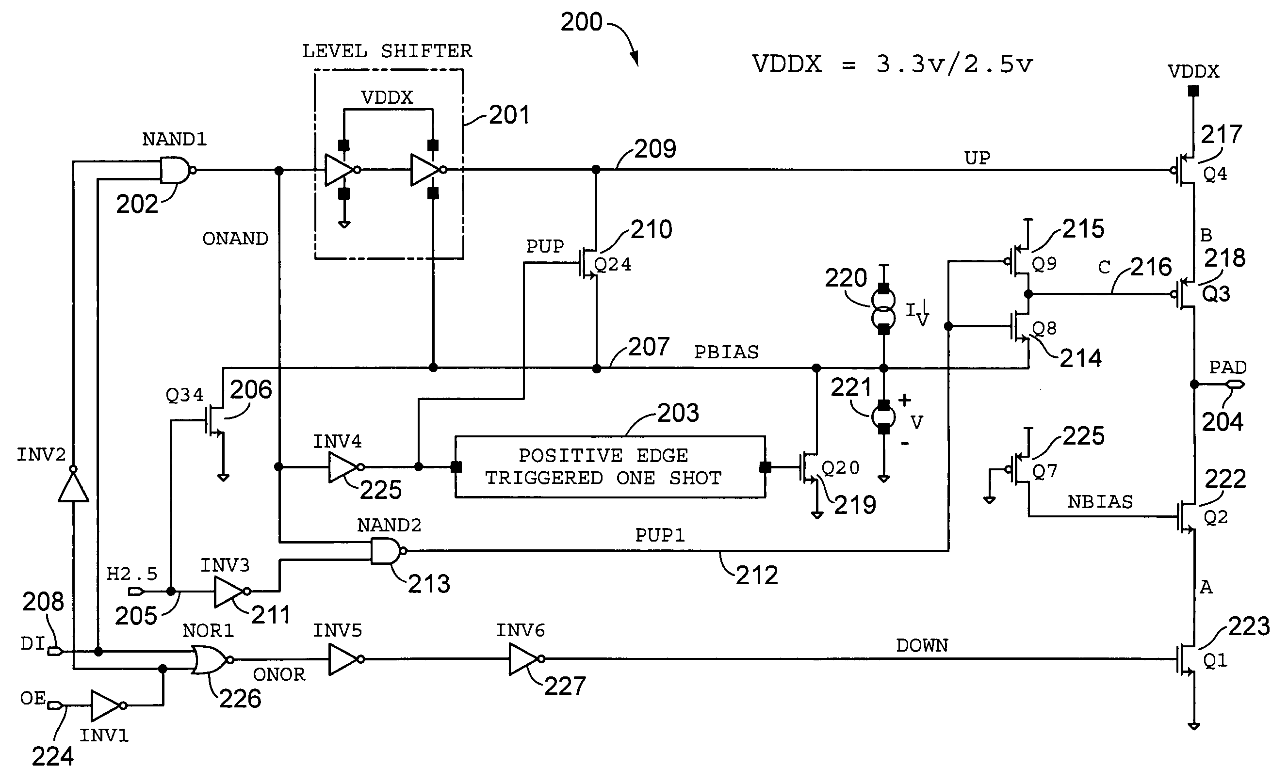 Output drive circuit that accommodates variable supply voltages