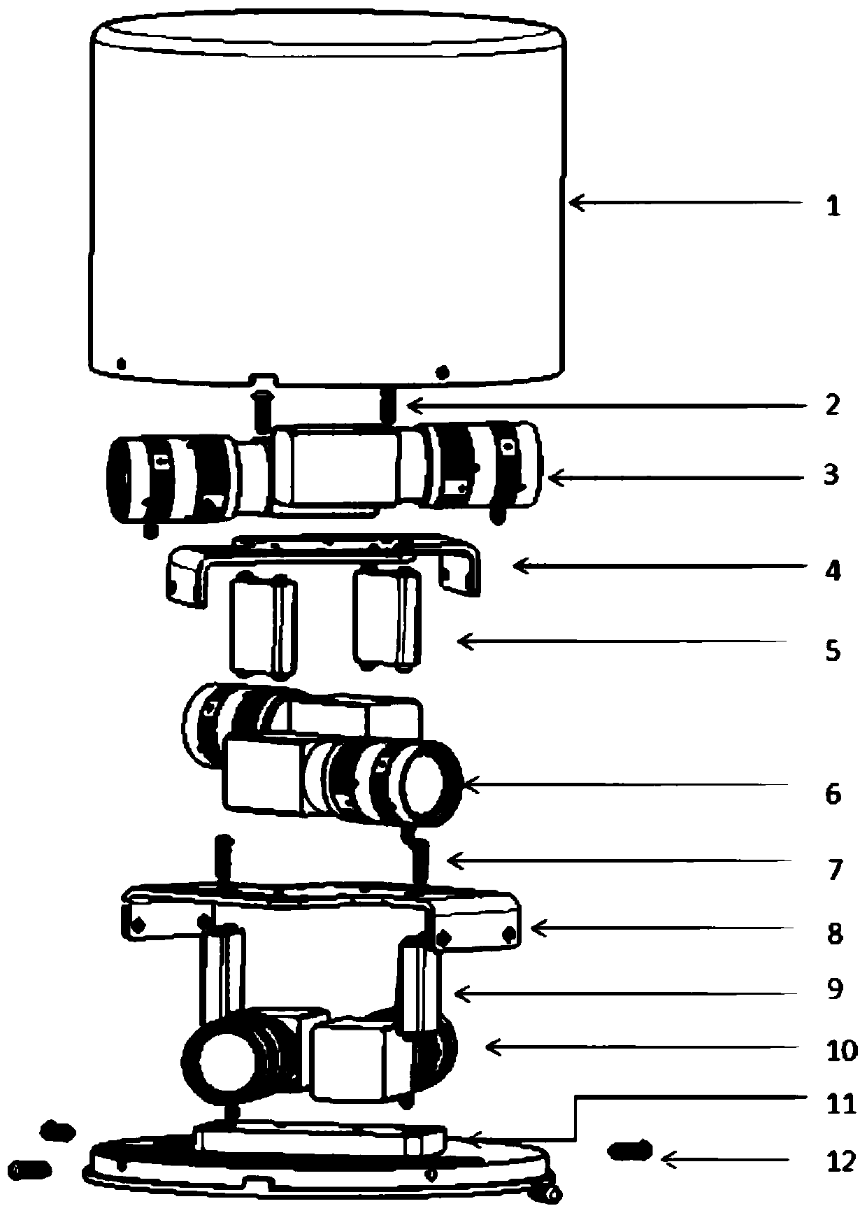 Staggered stacking type all-round camera device