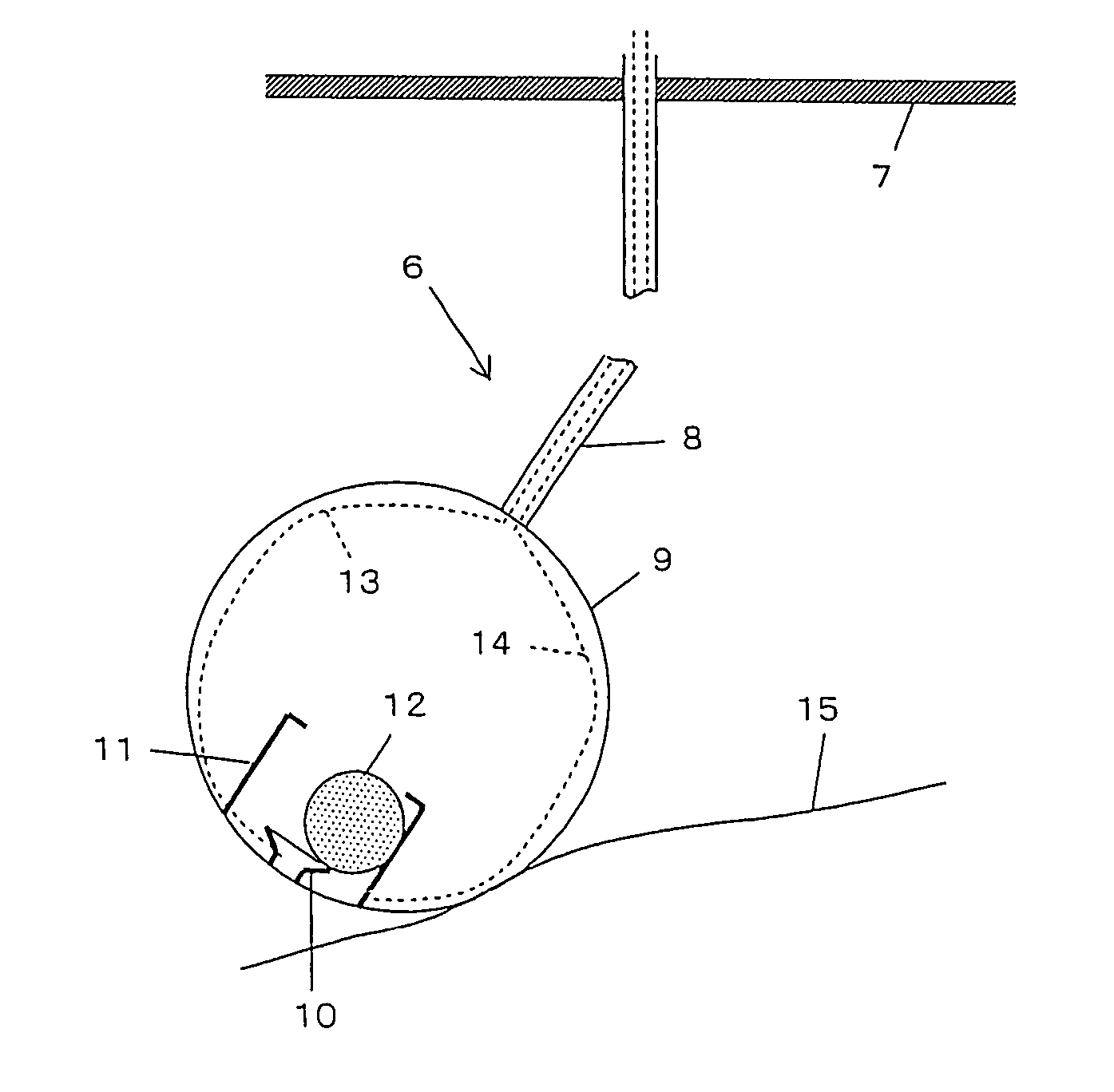 Stored material detecting switch