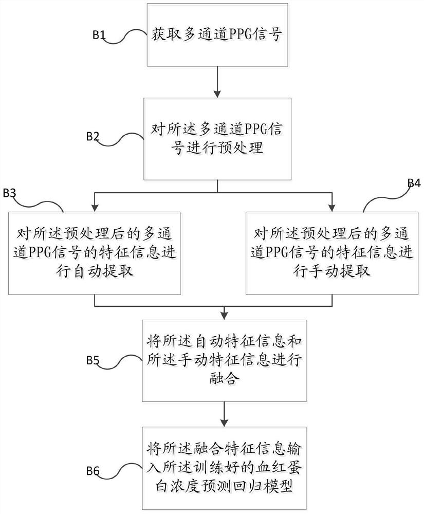 Hemoglobin concentration prediction regression model training method, application method and training system