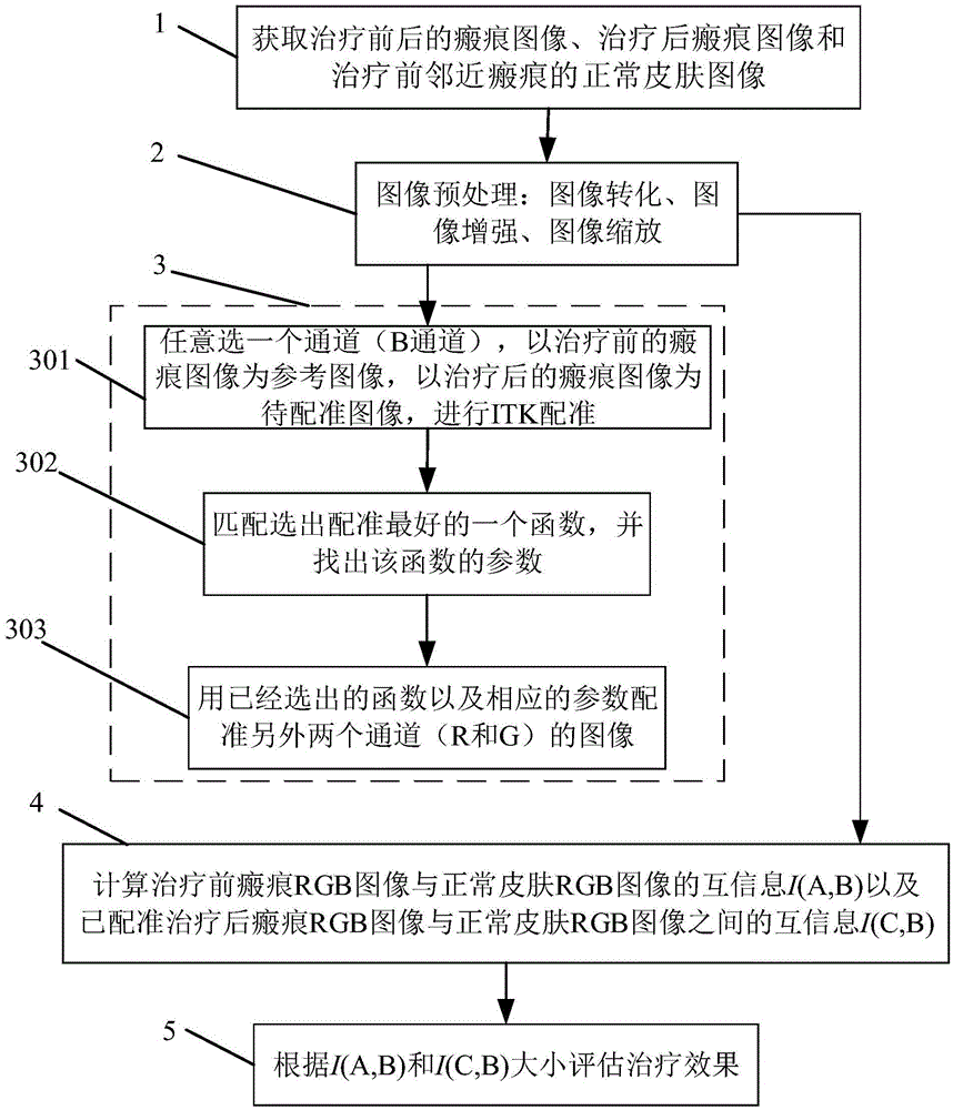 Image-processing-based evaluation method for scar treatment effect