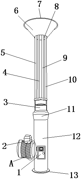 Landscape lamp with height capable of being automatically adjusted