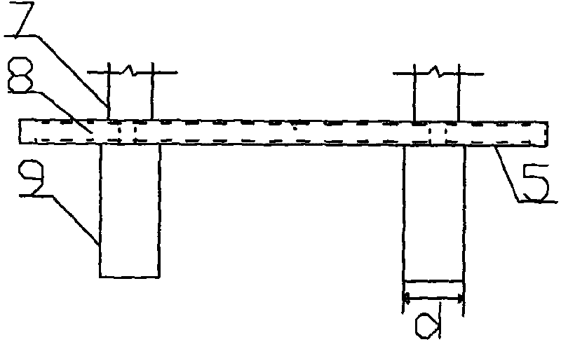 Reinforced concrete frame abutment shallow pile plate foundation under two-driveway beam type cross connecting beam