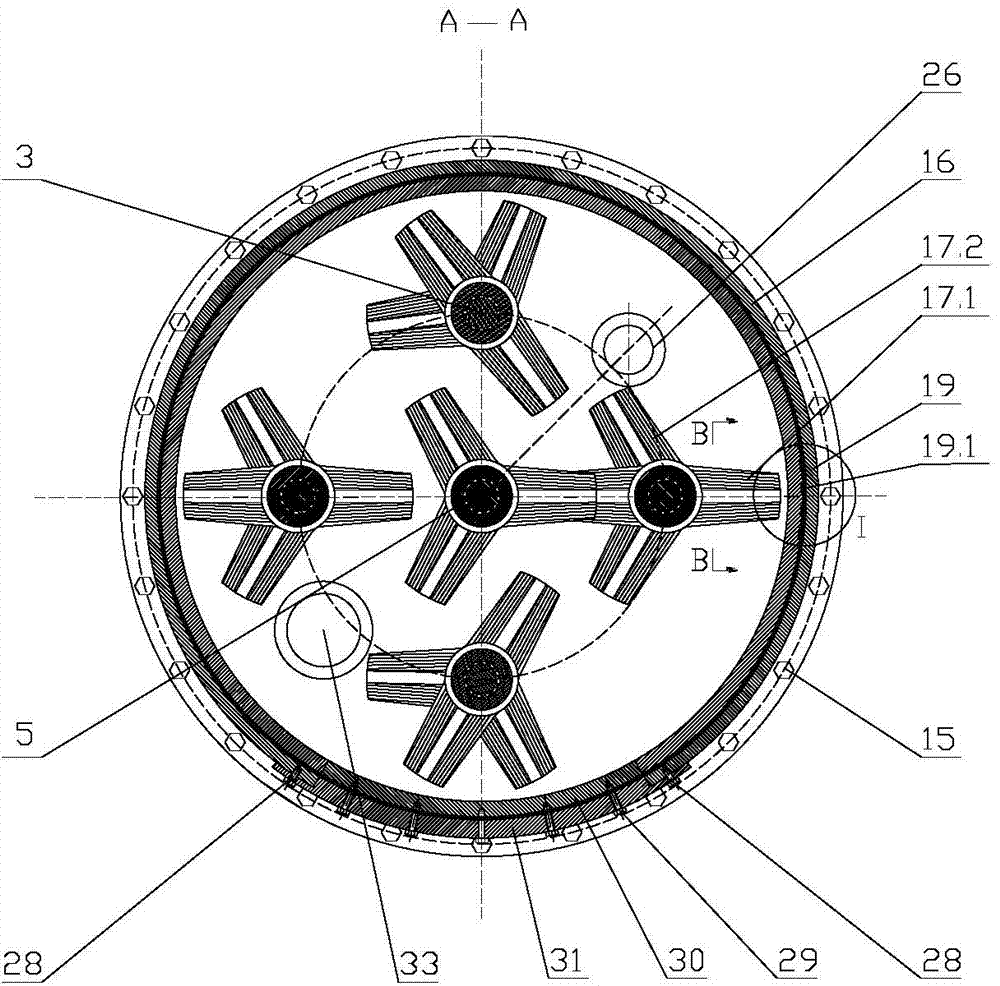 Damping rotary seal multi-rotary-hammer crusher