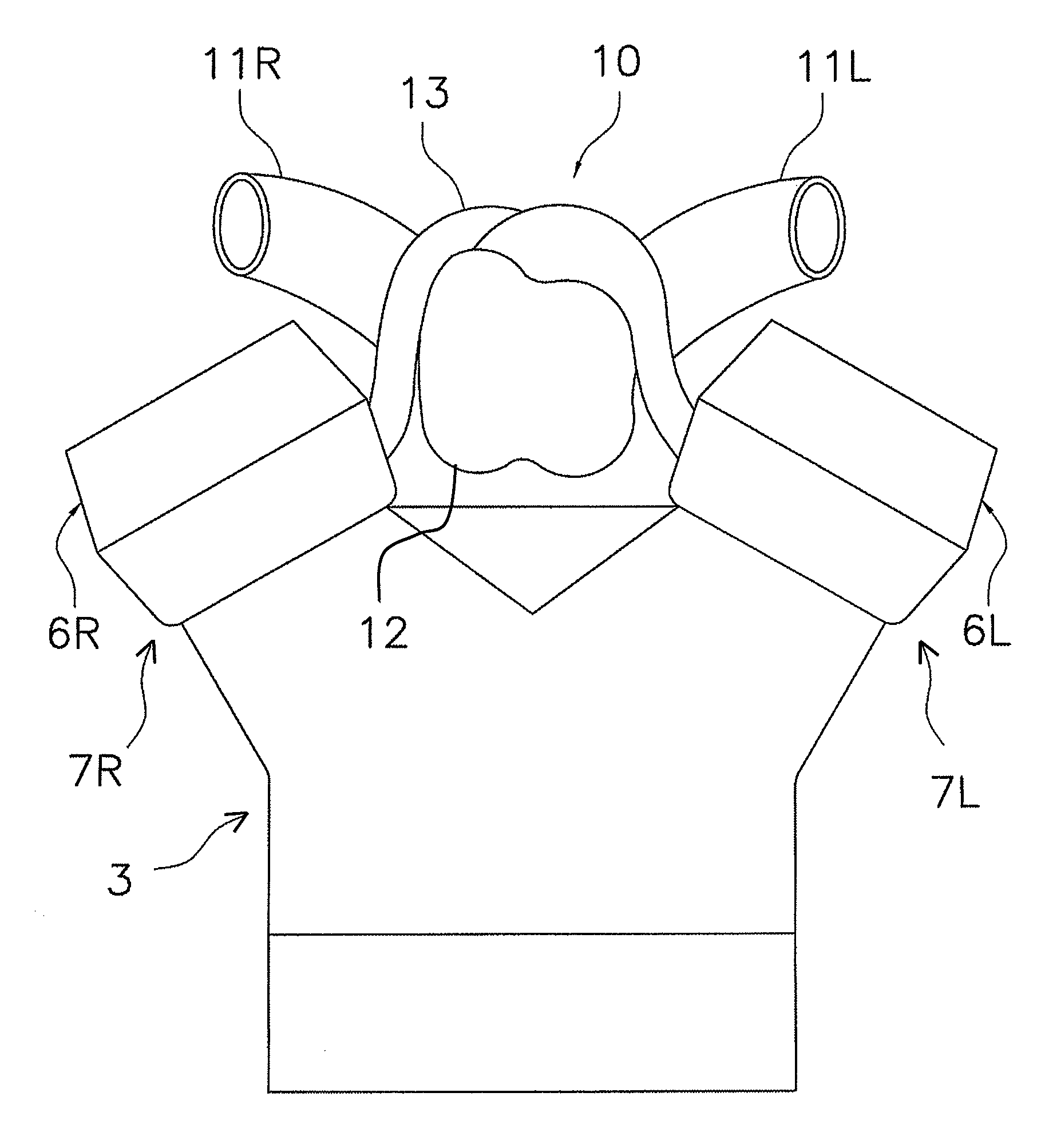 V-type engine air intake device