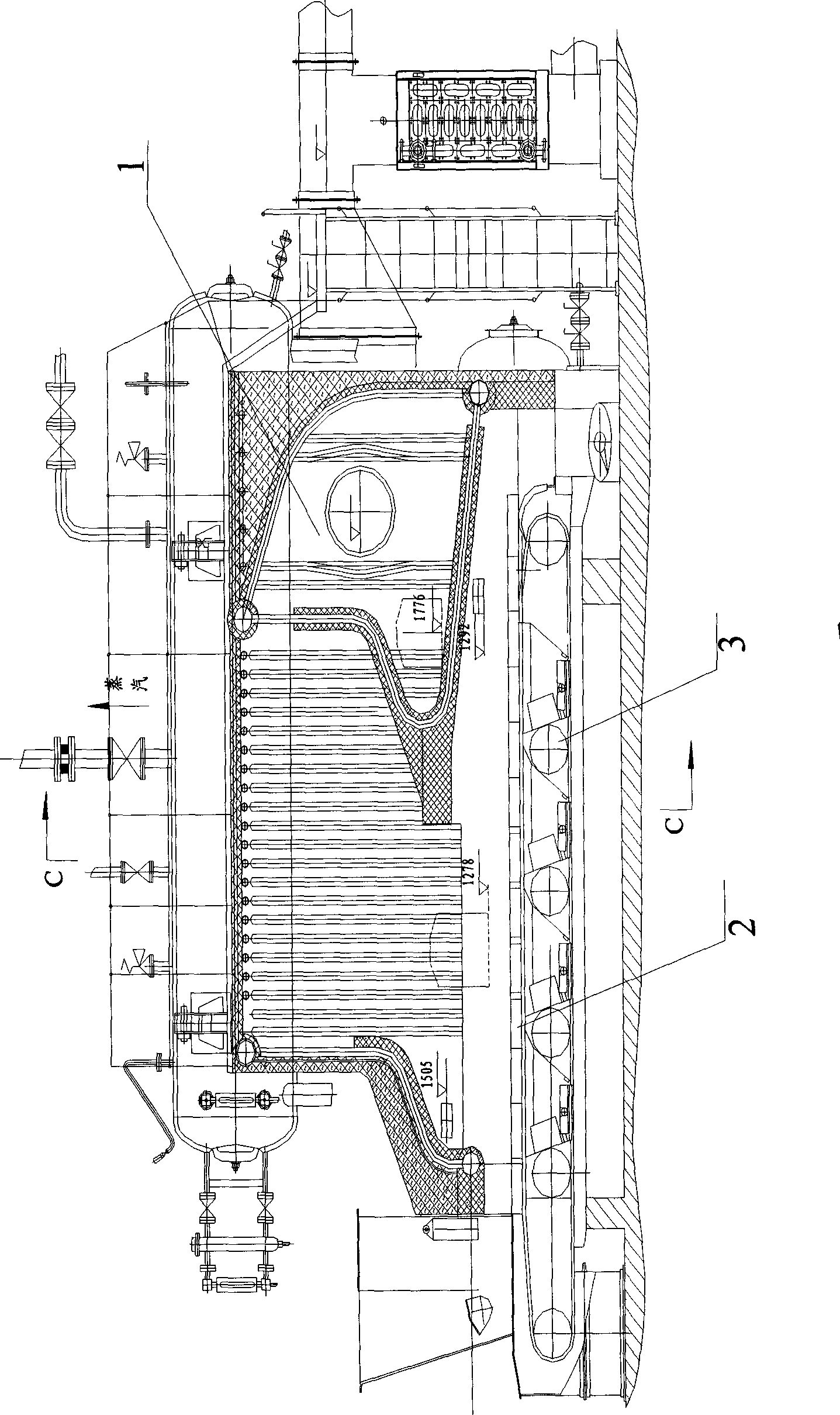 Biomass sawdust particle boiler