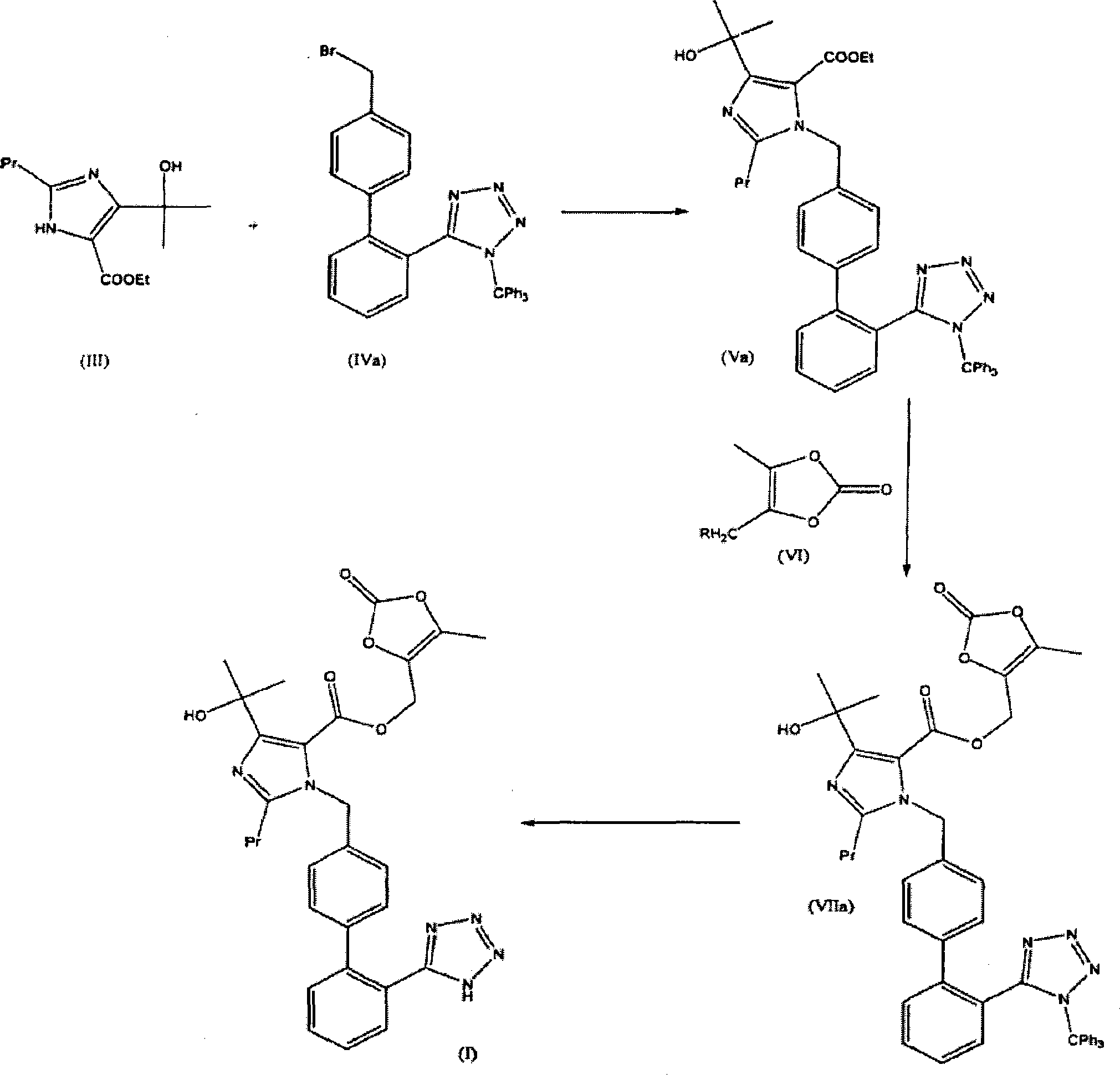 Process for the preparation of olmesartan medoxomil