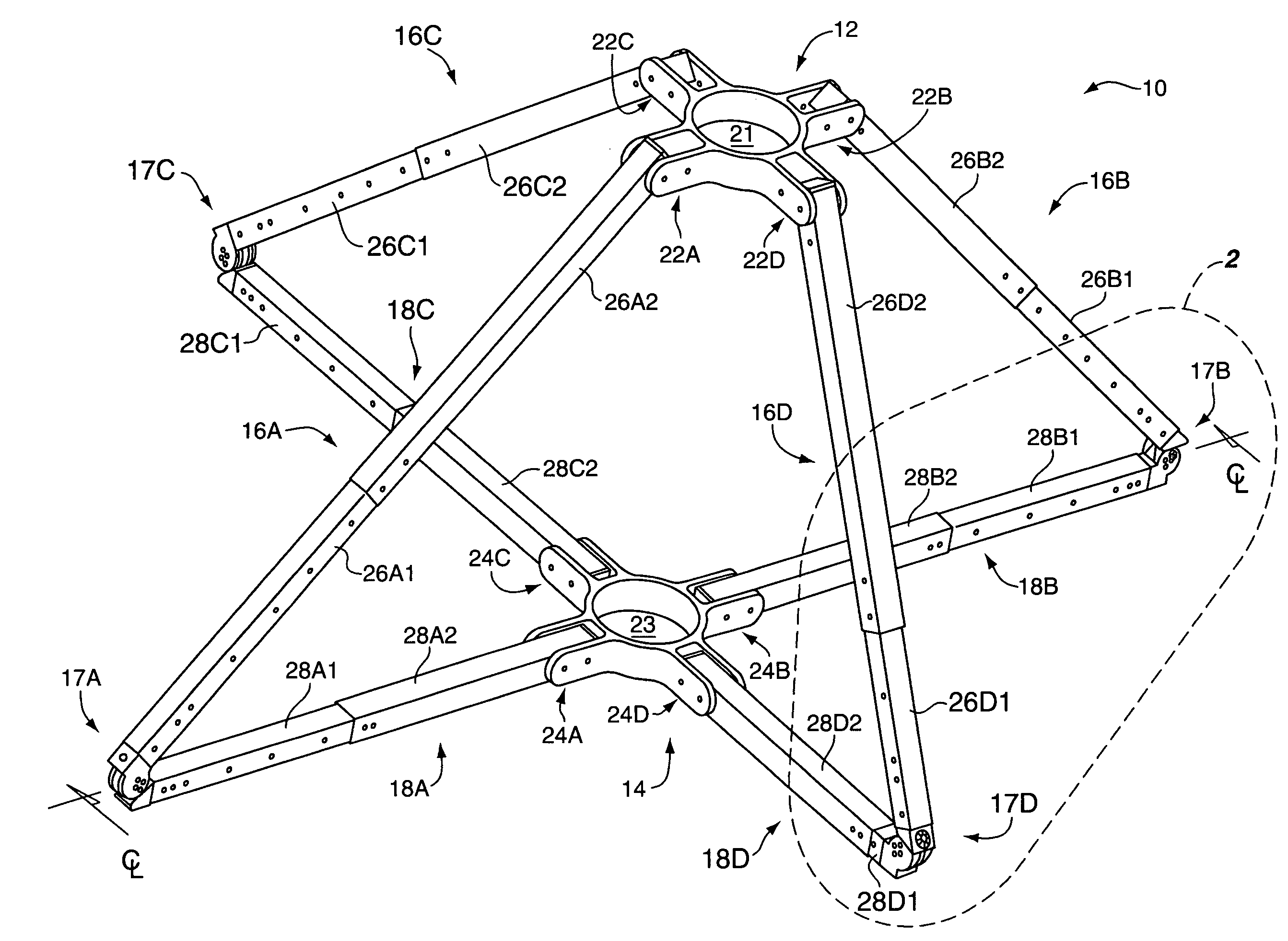Multi-purpose upright support stand with leg assemblies having hinge-fitting