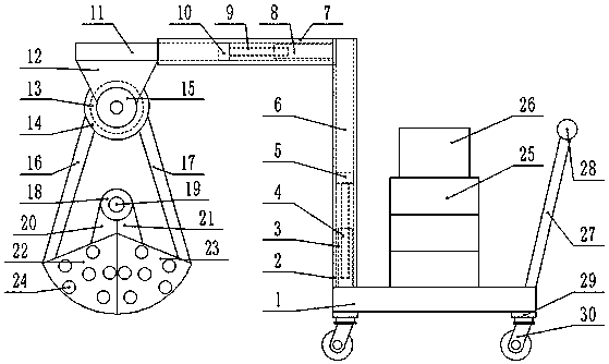 Marine overwater garbage salvage device good in rust-proof effect