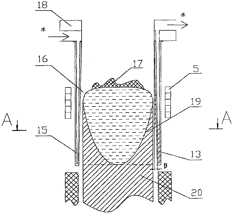 Apparatus for producing multicrystalline silicon ingots by induction method