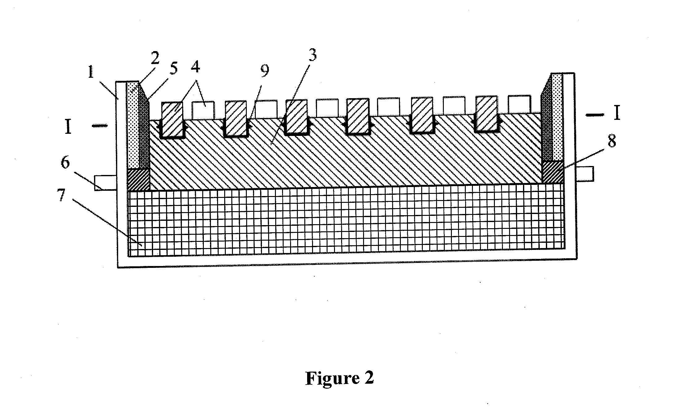 Aluminum electrolytic cell having cathode carbon block with columnar protrusions embedded on its upper surface