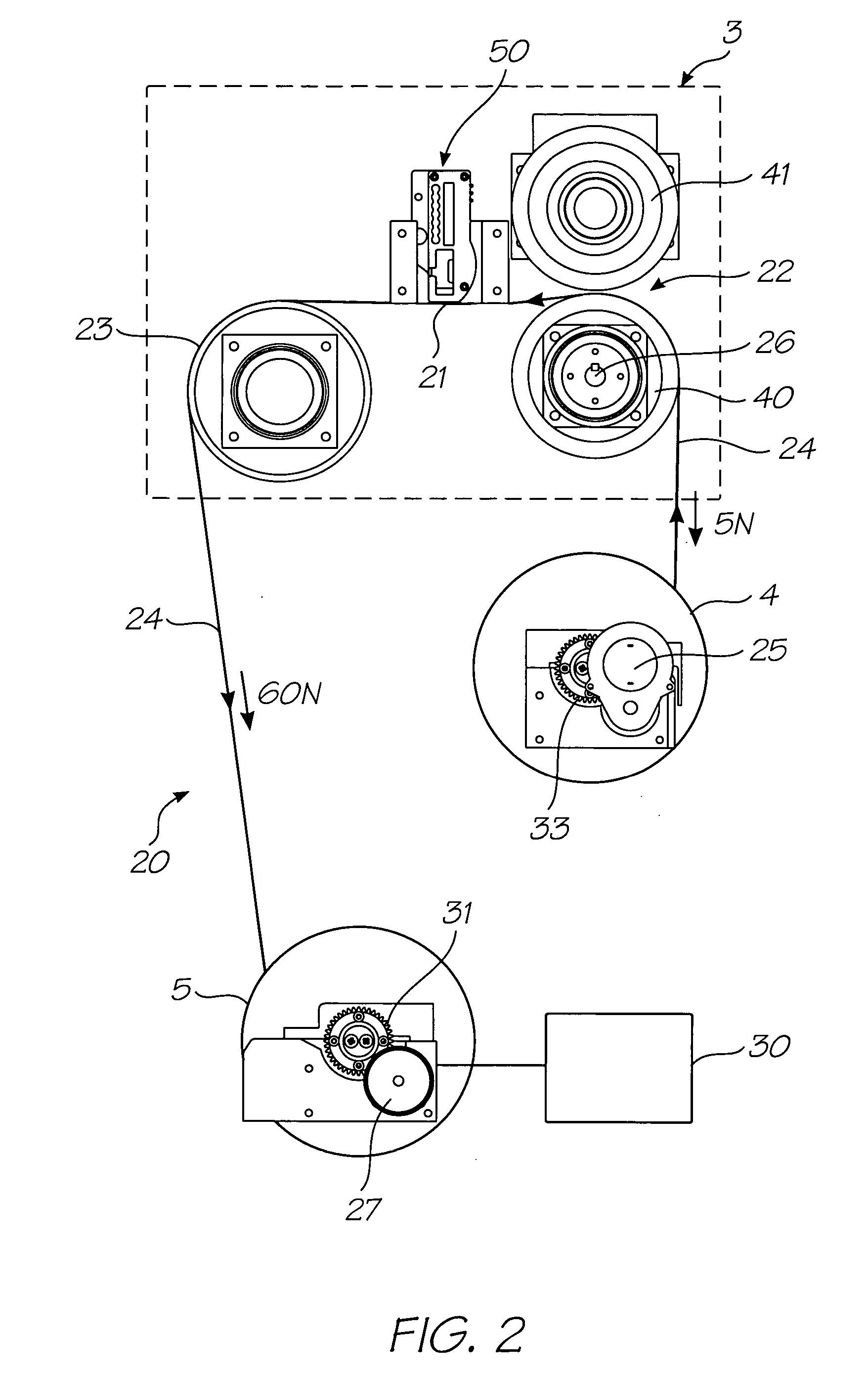 Feed mechanism for maintaining constant web tension in a wide format printer