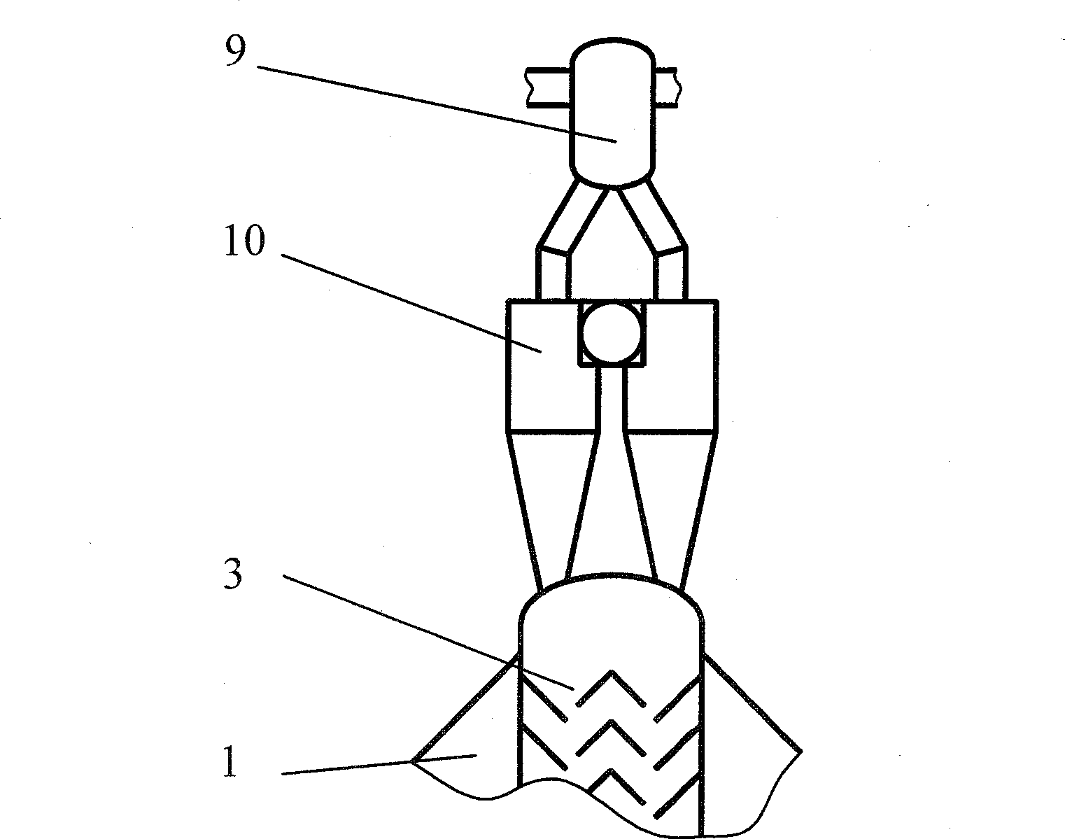 Catalytic cracker without settler