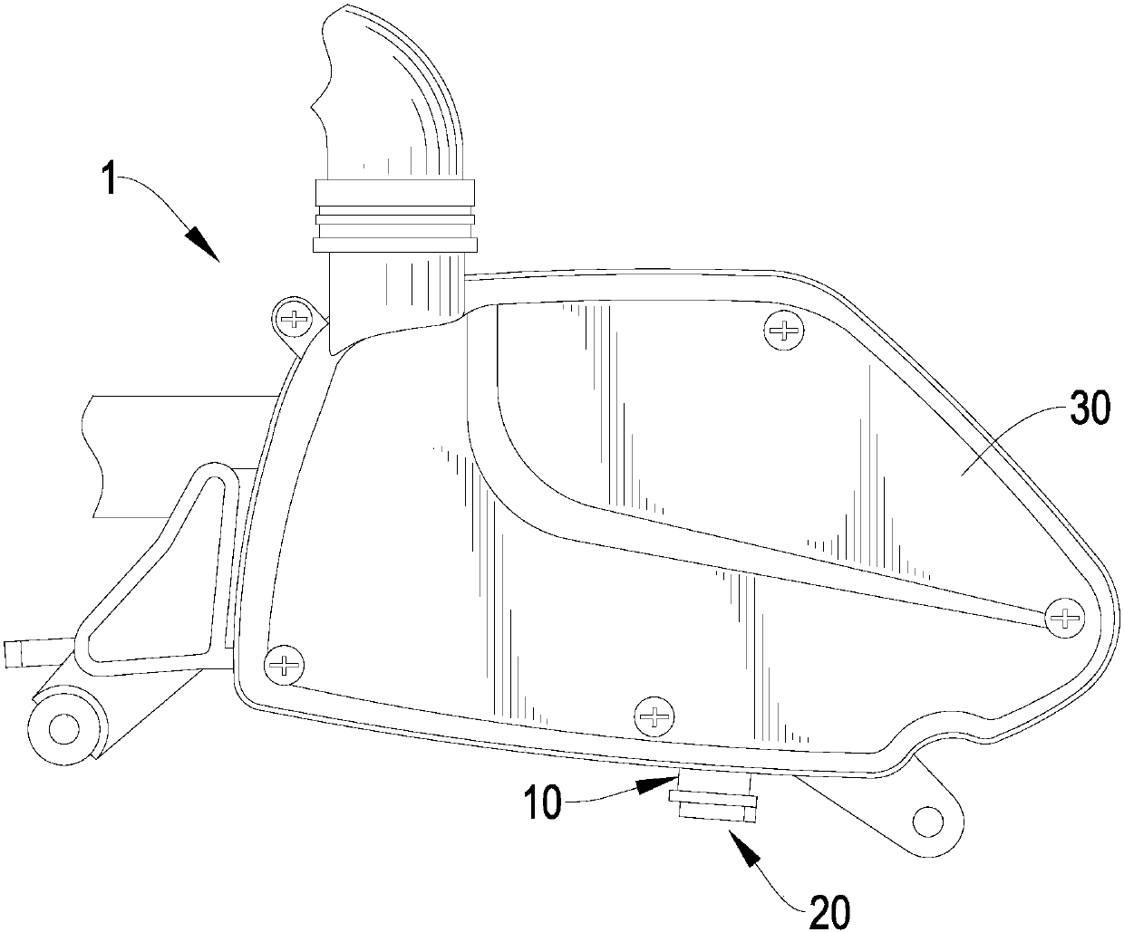 Drain structure of air filter