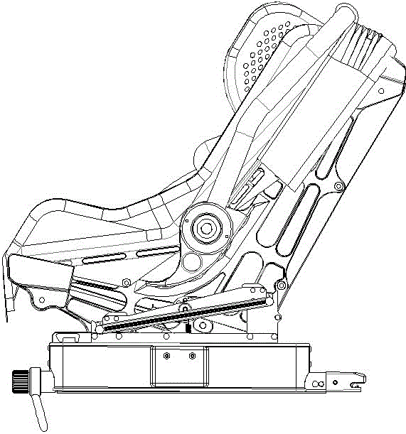 Infant safety seat with locking hinge mechanism