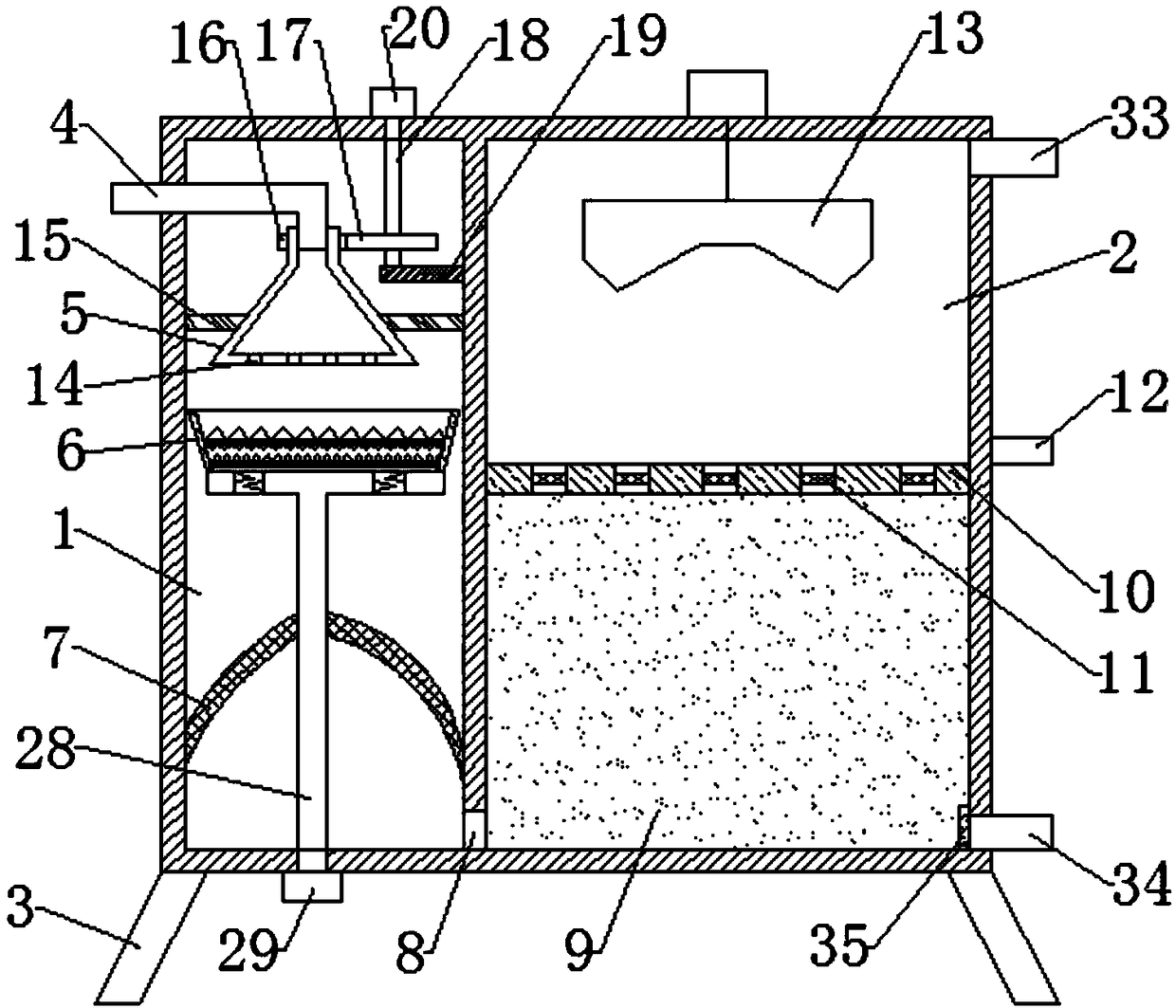 Defoaming device and wall-breaking foam separating and purifying system containing same
