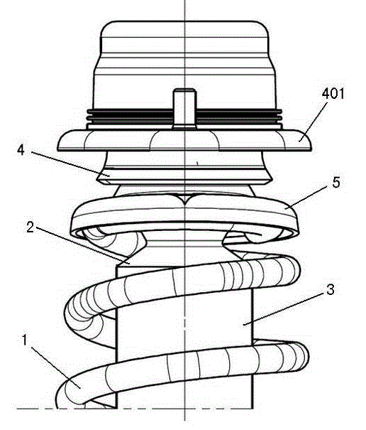 Separation buffering type shock absorber strut and automobile