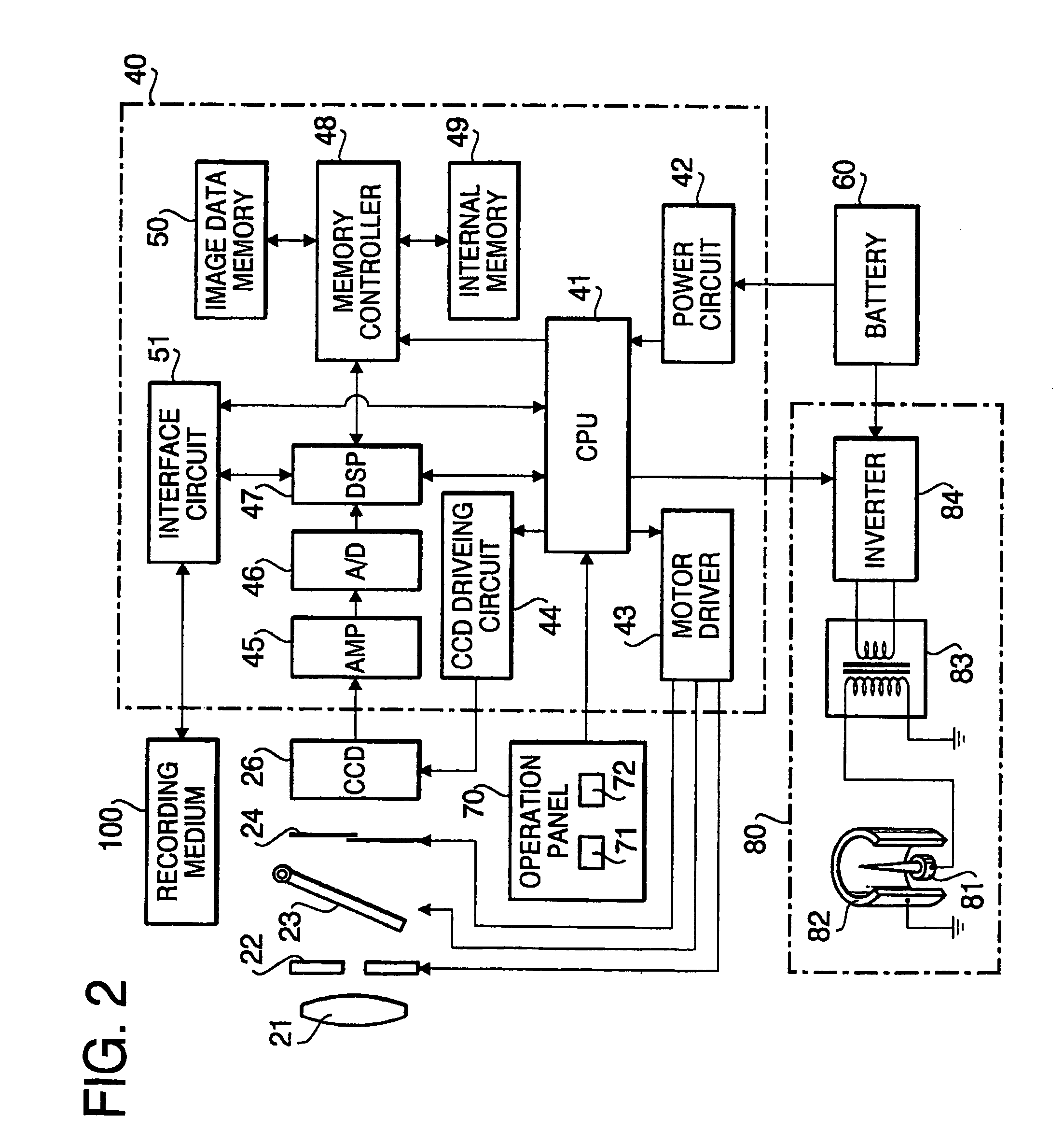 Electronic camera with device for eliminating static electric charges from optical element