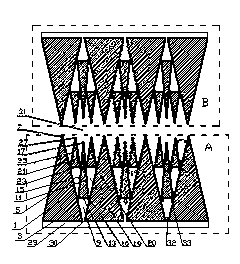 Divided flow type strong-magnetism gradient gap separation oxygen enrichment system for multiple stages of tunnels