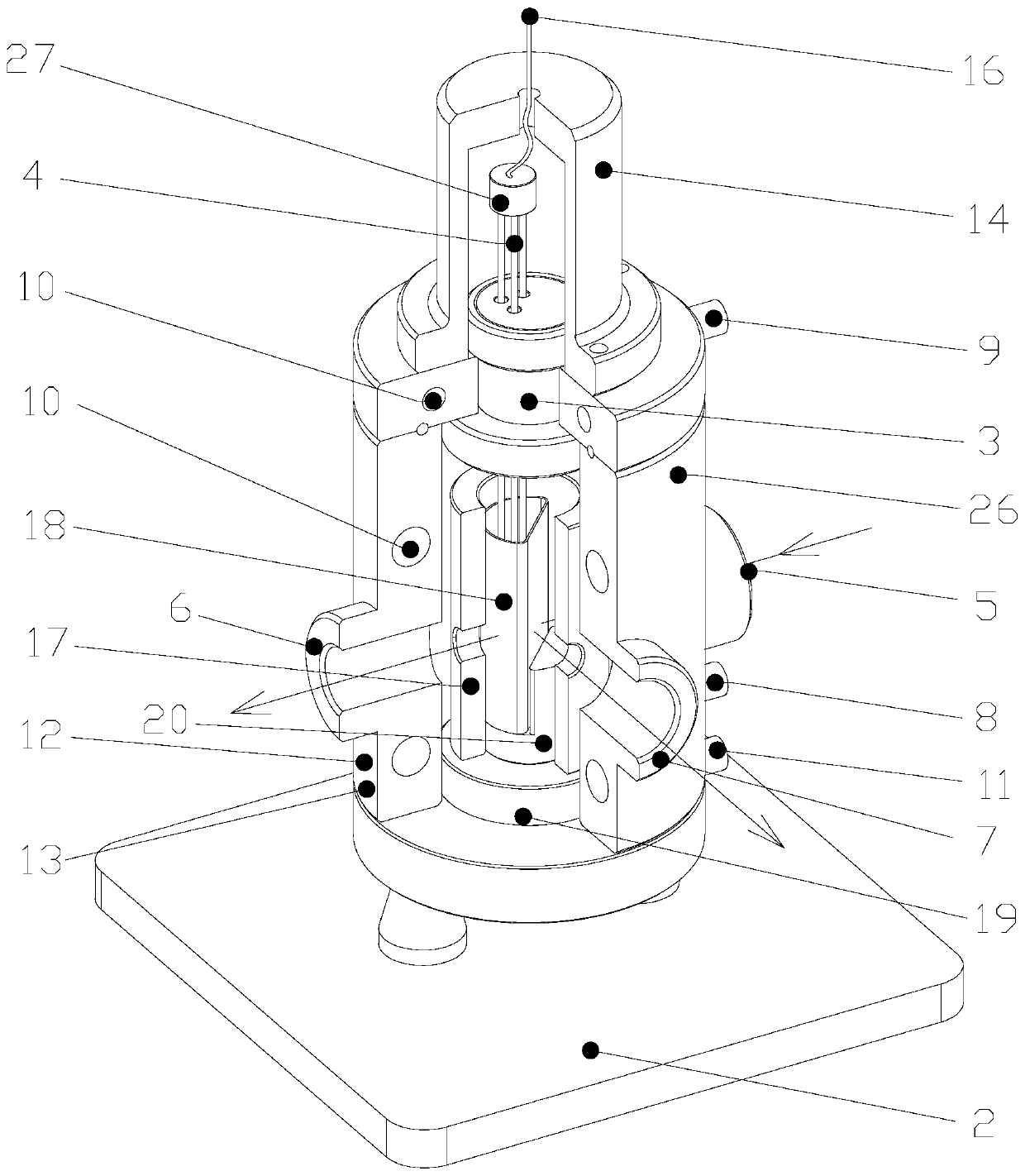 High temperature molten salt electrochemical in situ synchrotron radiation research device