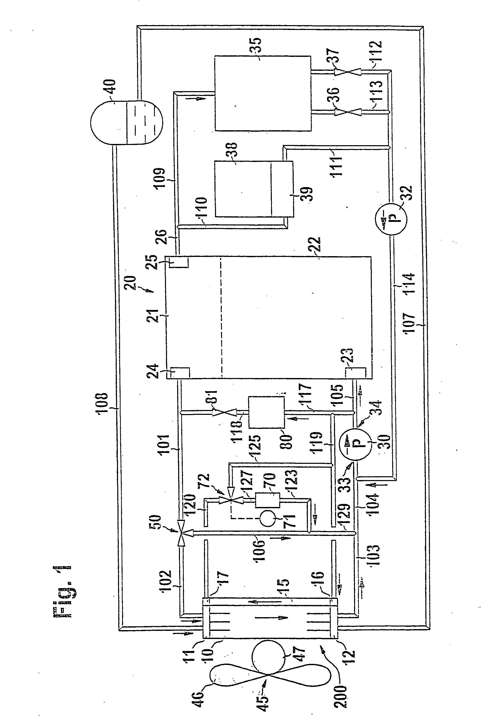 Device for cooling and heating a motor vehicle
