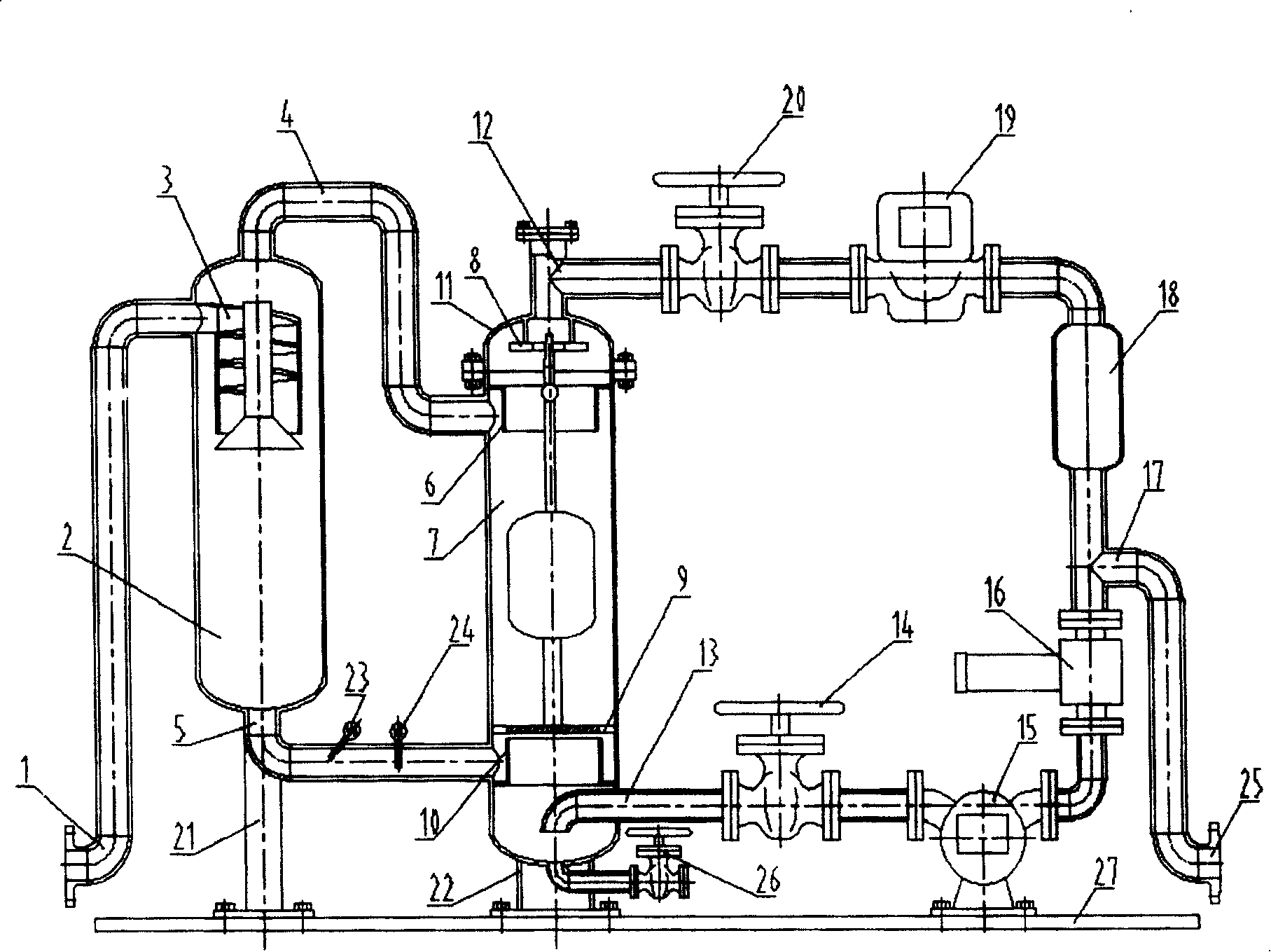 Automatic metering device for oil, water and gas three-phase flow