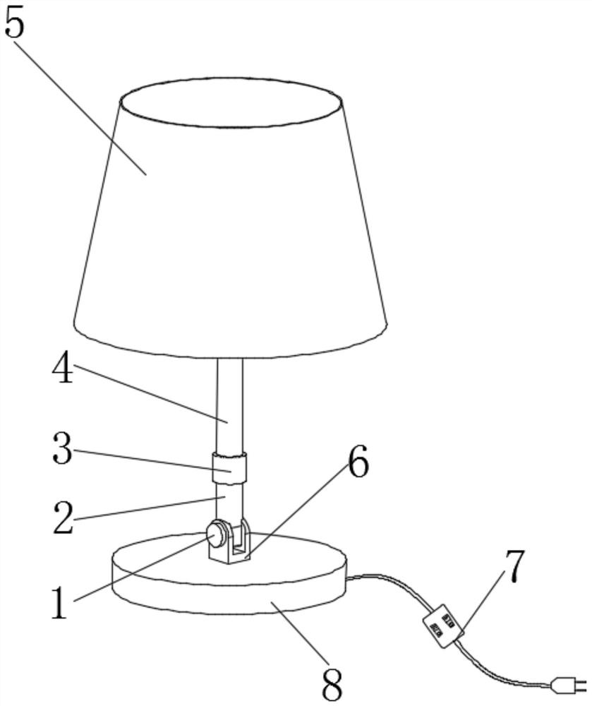LED bedside lamp with adjustable light range