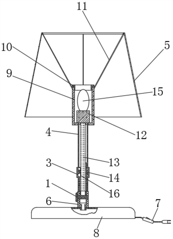 LED bedside lamp with adjustable light range