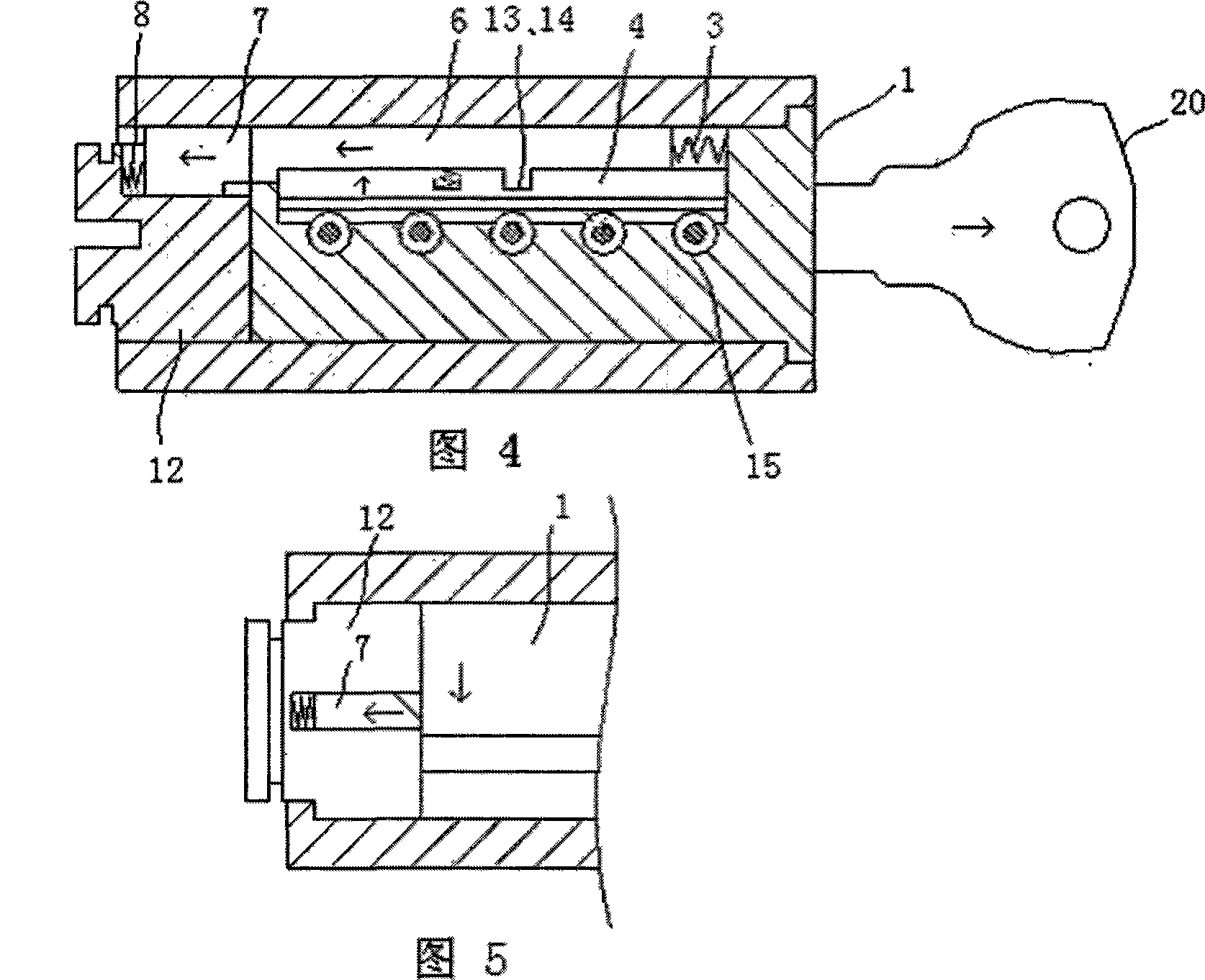 Lock head with lock pin capable of idling