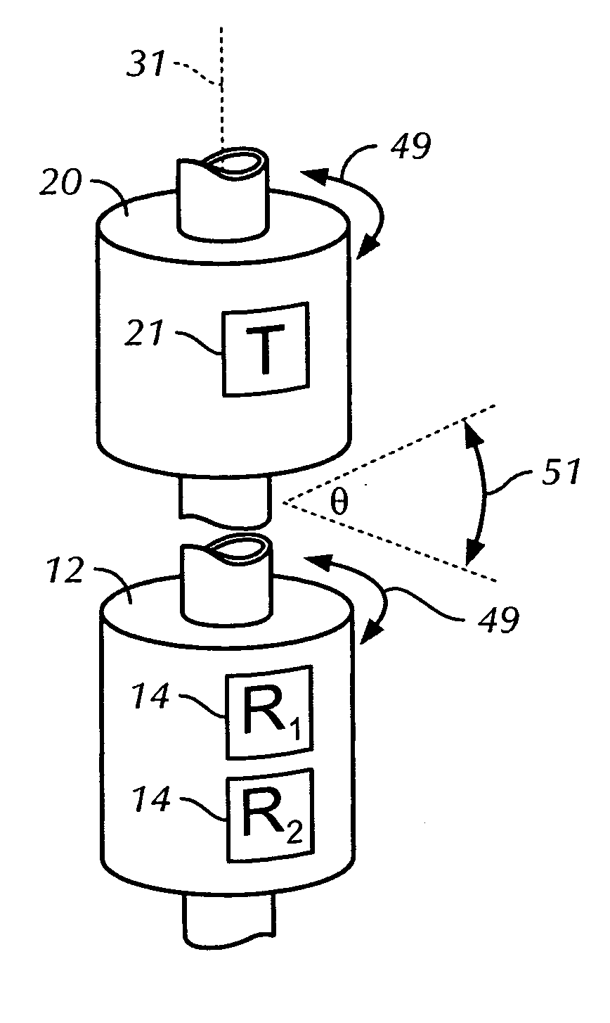 Method and apparatus for azimuthal logging of shear waves in boreholes using optionally rotatable transmitter and receiver assemblies