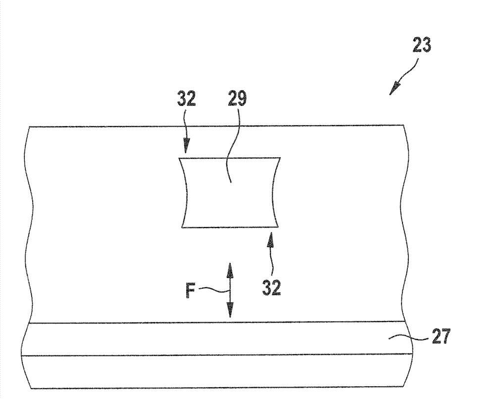 Chain link, conveyor element, and device for compressing tobacco, ribs, or the like