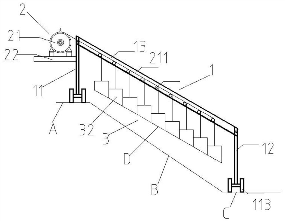 Slope foundation compaction machine