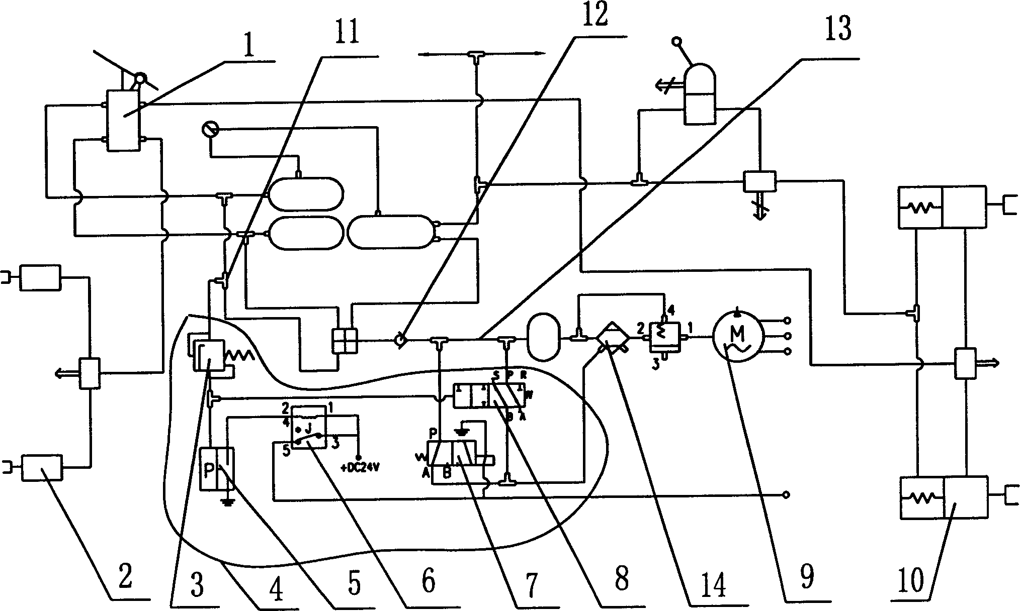 Air brake controlling method electric automobile and controlling system thereof