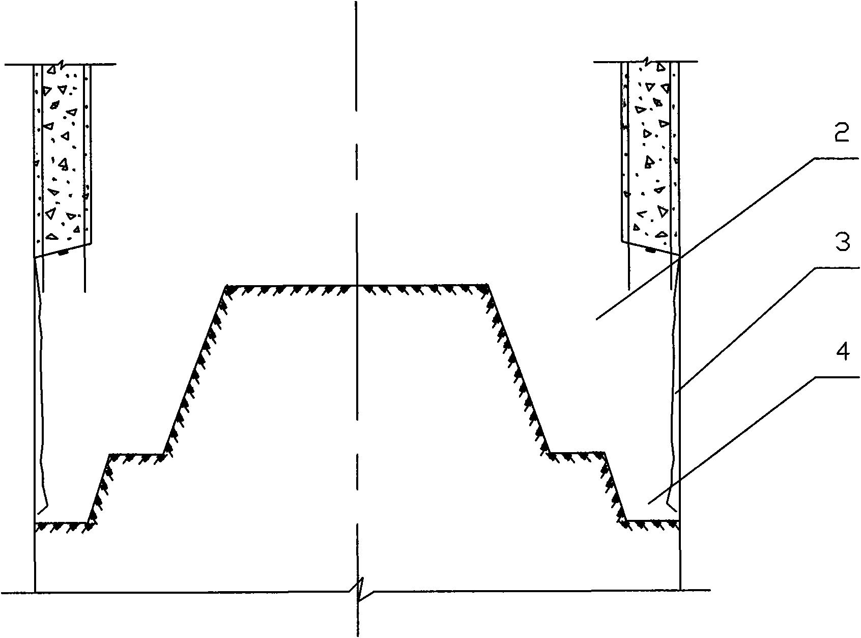 Top-down construction method of large underground structure outer wall