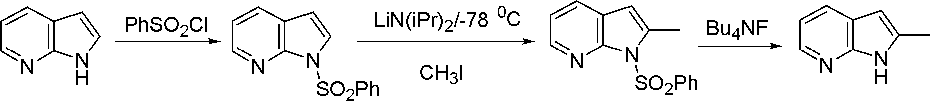 Preparation method of 2-methyl-7-azaindole