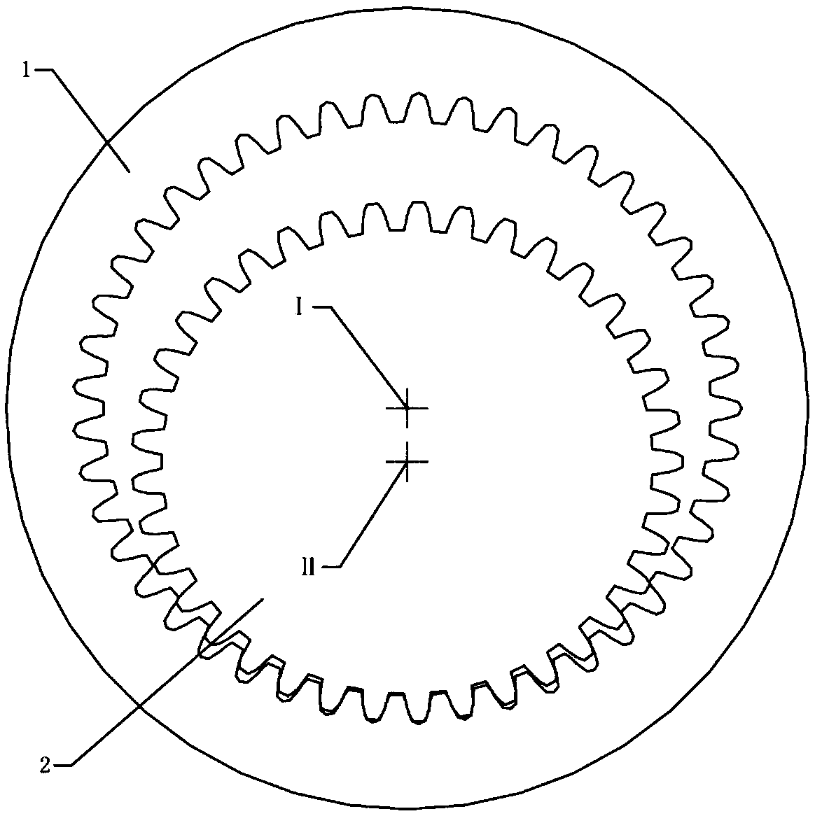 High-contact-ratio internal-gearing cycloidal gear mechanism