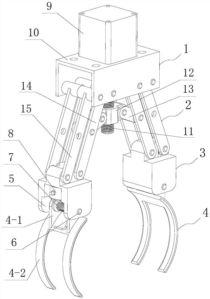 Accommodating type fruit grabbing manipulator and method