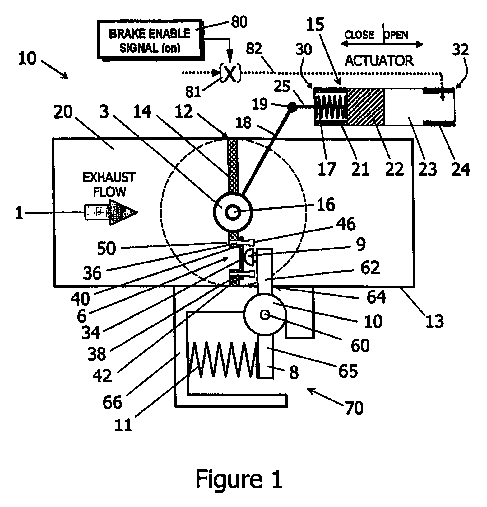 Apparatus and method for pressure relief in an exhaust brake
