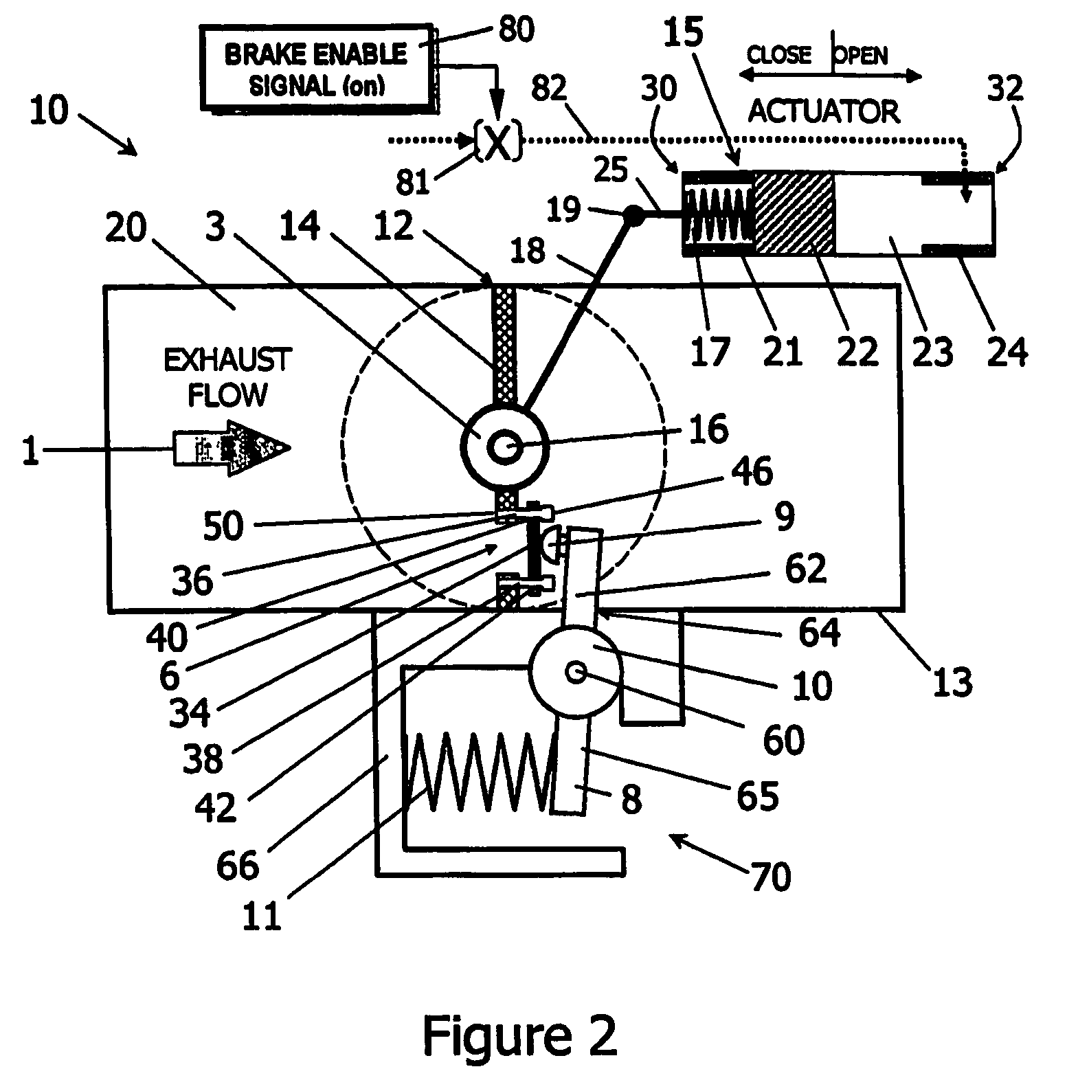 Apparatus and method for pressure relief in an exhaust brake