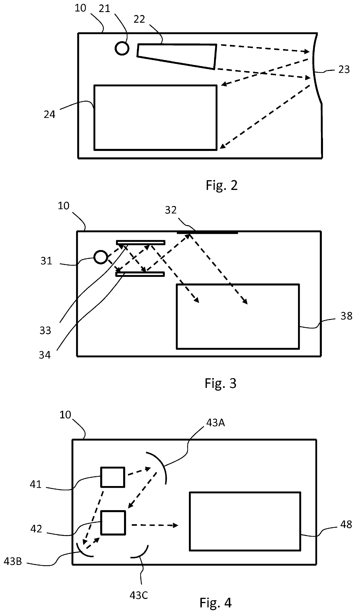 Waveguide display element with reflector surface