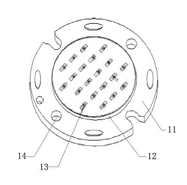 Novel LED (light emitting diode) integrated light source module and preparation method thereof