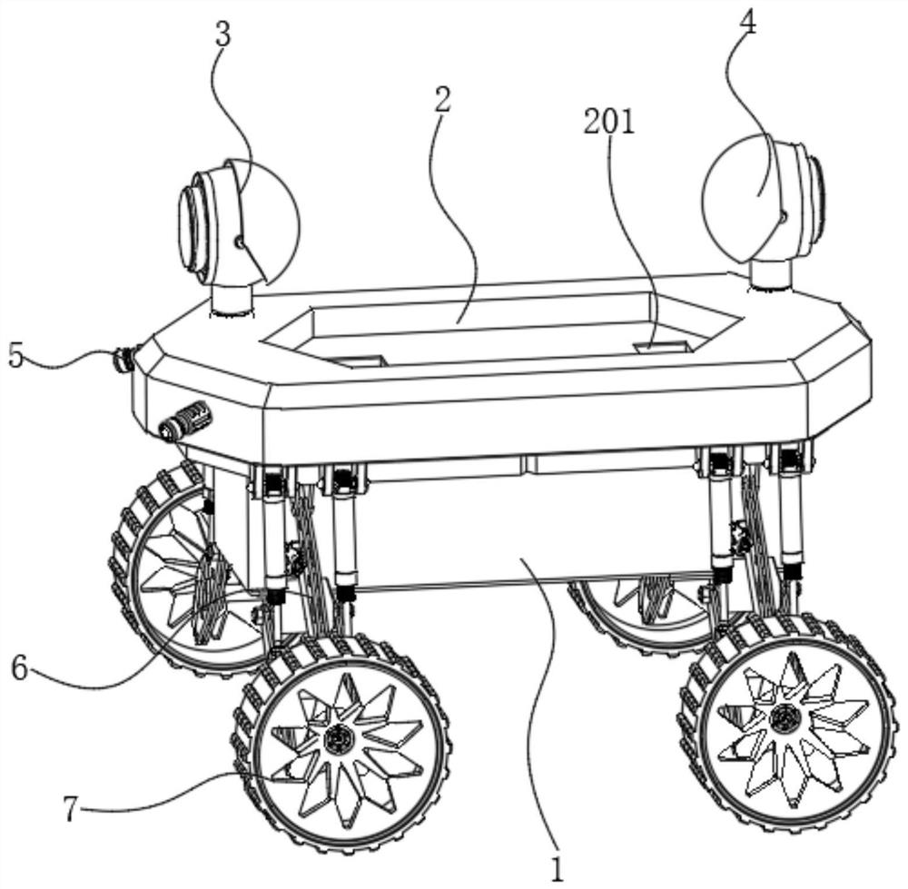 Self-propelled road and bridge surveying device for civil engineering