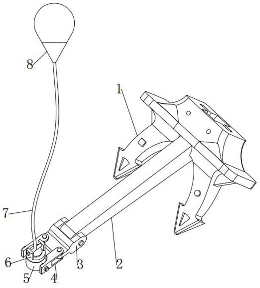 A fixing device suitable for marine floating balls