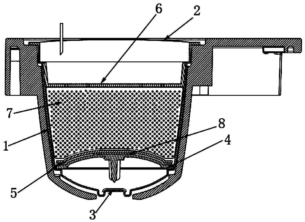 Beverage container pierced by internal deformation and method for preparing the same