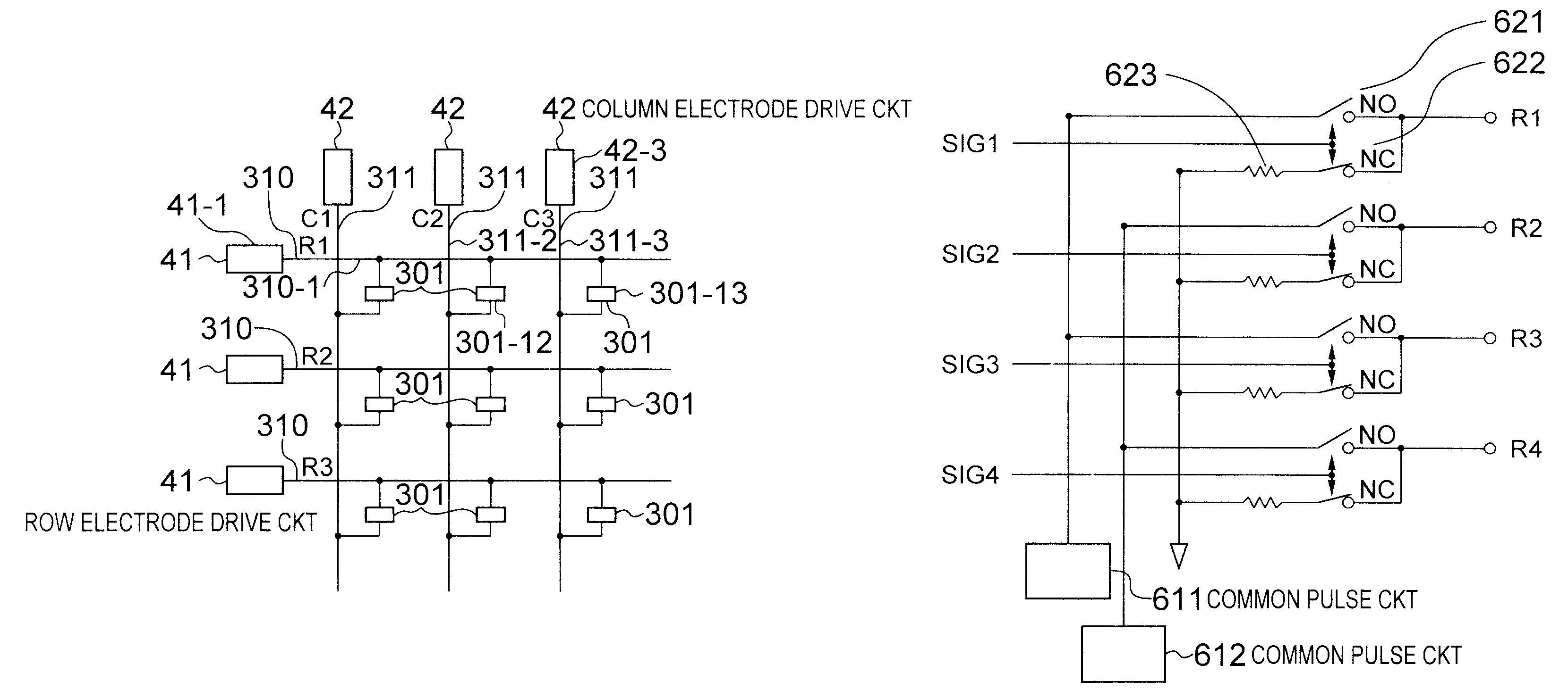 Display apparatus using luminance modulation elements