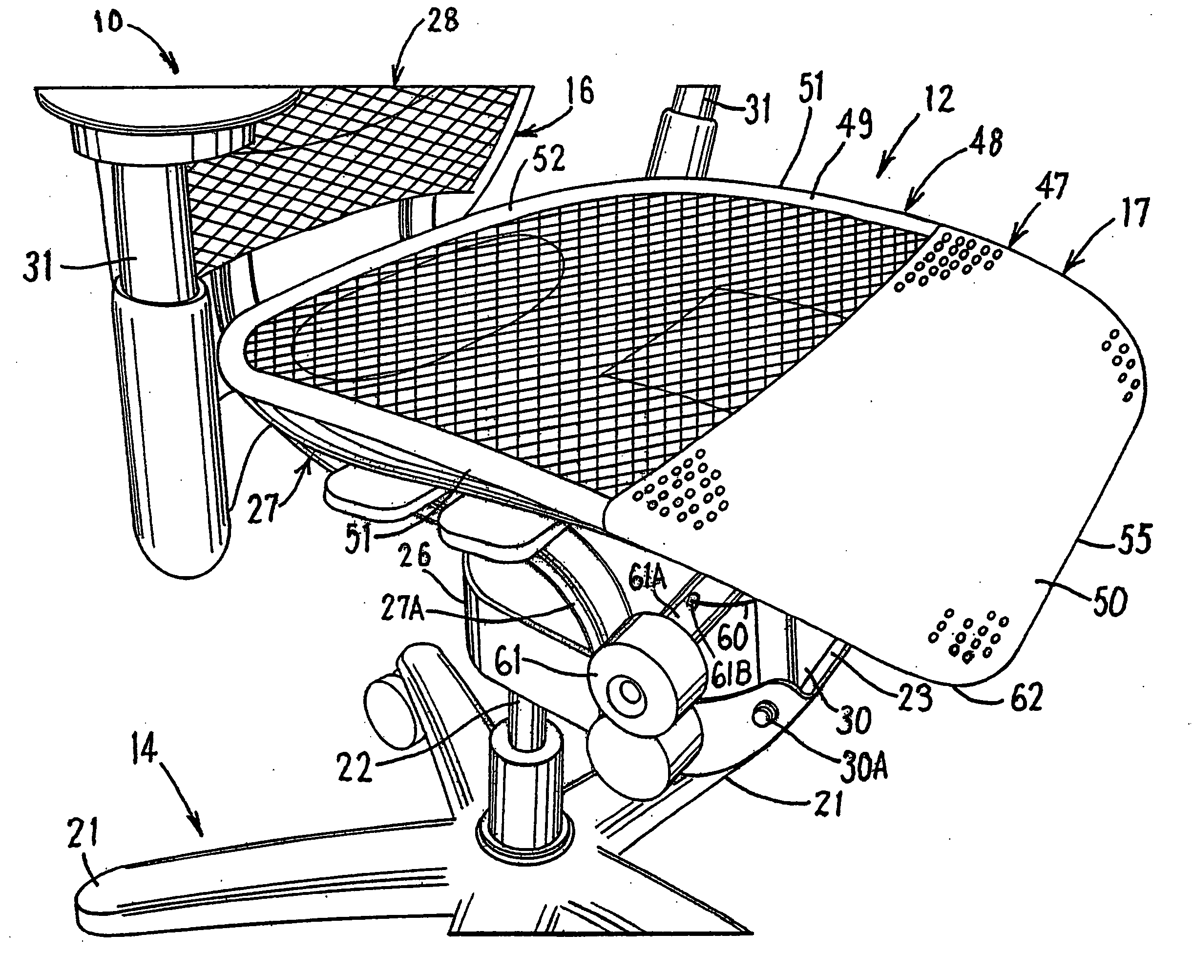 Chair having a suspension seat assembly