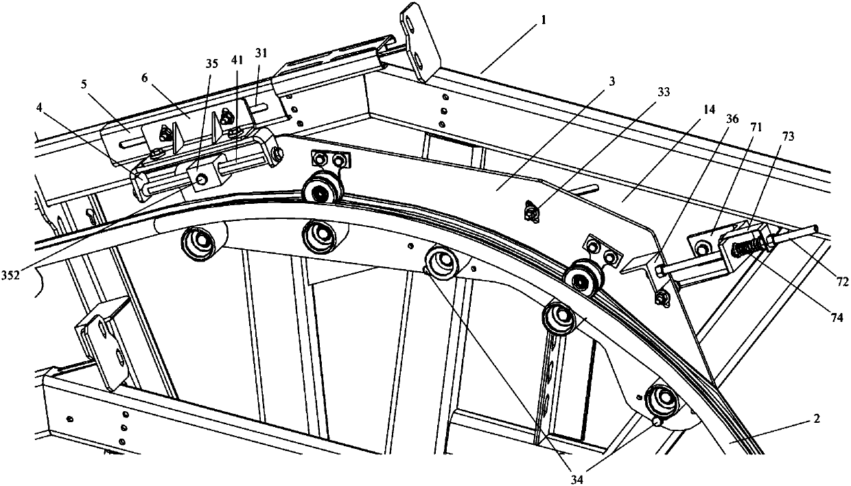 Armrest belt tensioning device used for escalator
