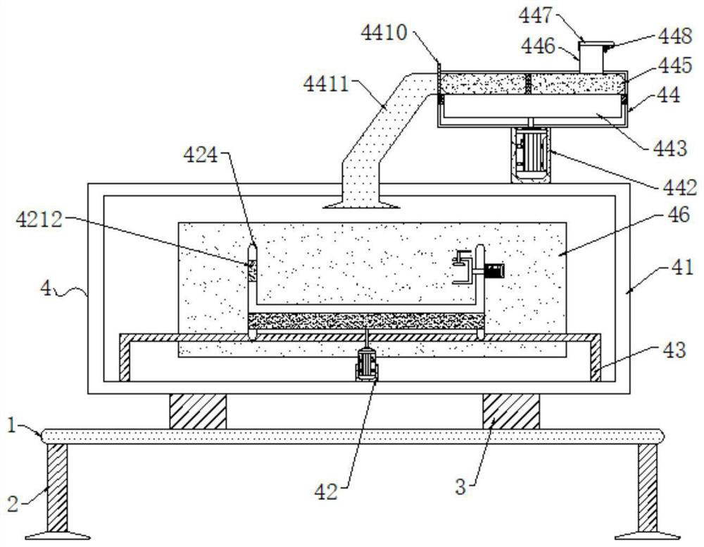 A shot blasting device suitable for large steel processing